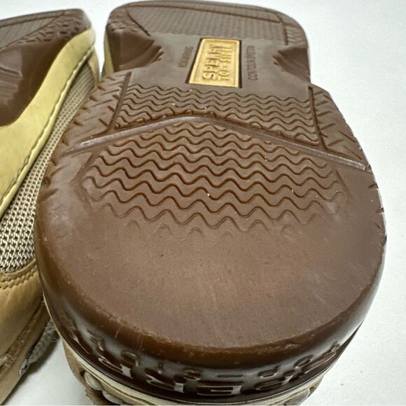 SPERRY 0799023  BOAT DECK Beige LEATHER MENS 10 W Memory Foam SHOES - Picture 12 of 14